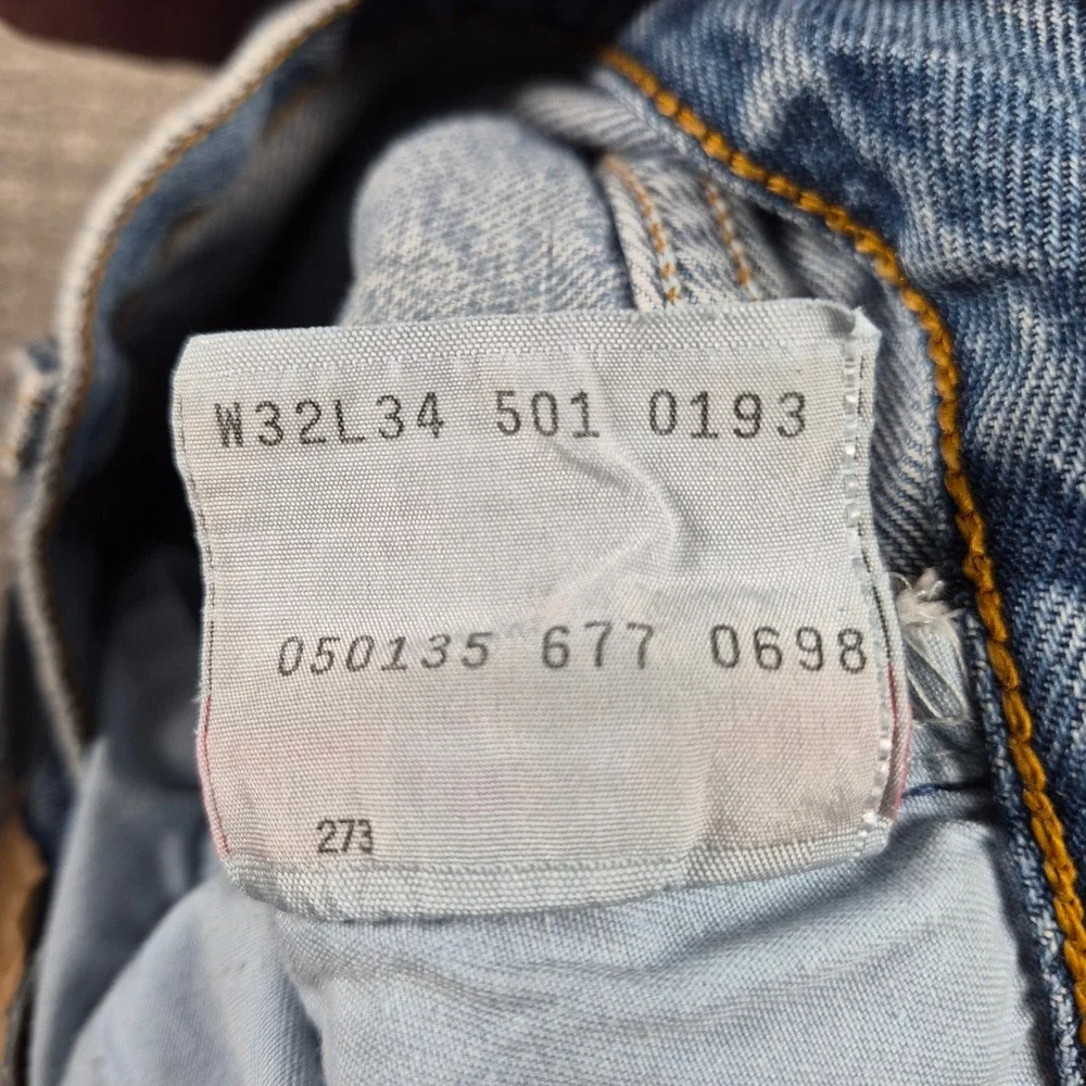 Vintage 90s Levis 501 Jeans Mens 32x34(Fits30x32) Blue Straight Made in Poland